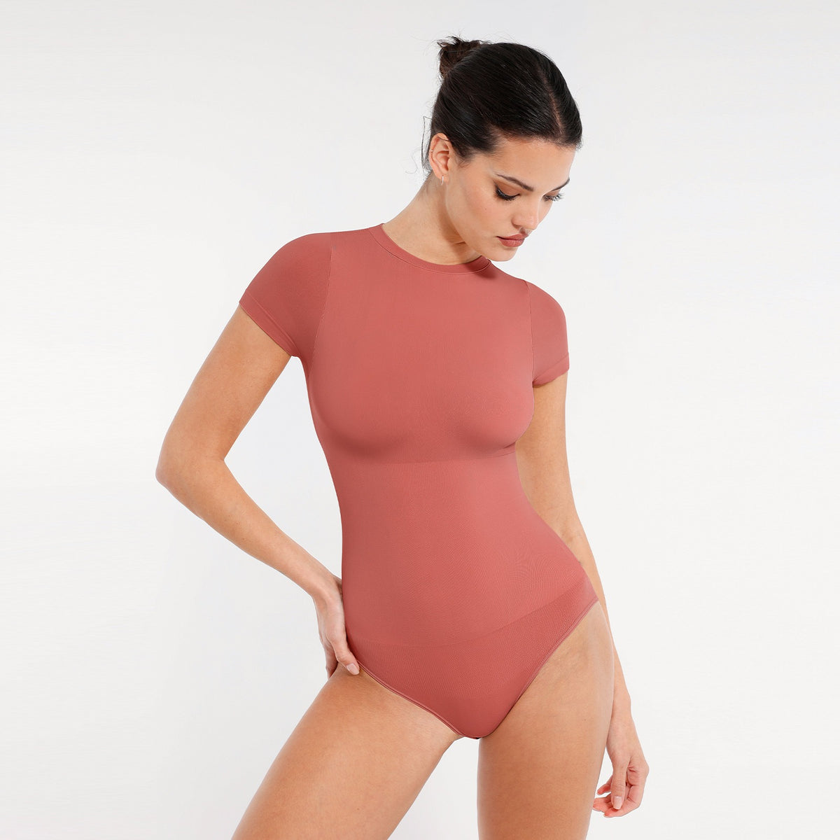 Shapewear for Women Seamless Short Sleeve Tummy Control Bodysuit